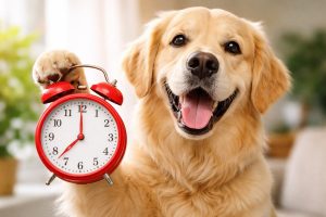 Wie viel Zeit braucht ein Hund täglich wirklich? hund-mit-wecker